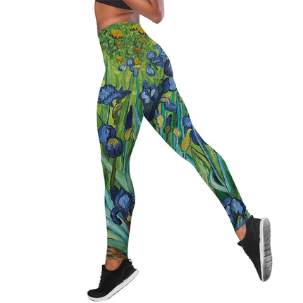 Women Van Gogh Starry Sky 3D Yoga Fitness Leggings