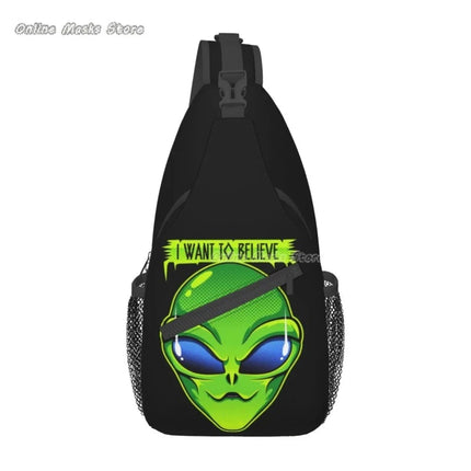 Men Crossbody Cool Alien Triangle Lotus Backpack