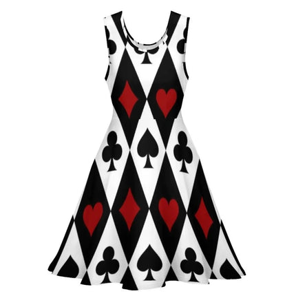 Women 3D Fashion Poker Playing Card Skater Dress