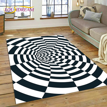 3D Vortex Visual Illusion Living Room Rug