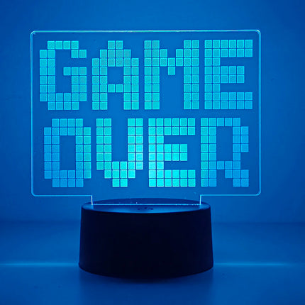 Game Over LED Night Light 3D Illusion Lamp