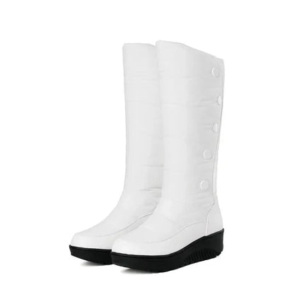 Women Mid Calf Winter Down Platform Boots.