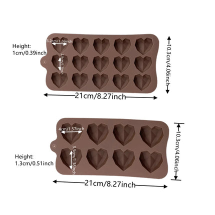 DIY Silicone Chocolate Diamond Heart Mold