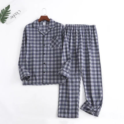 Men Home Suits Star Plaid Pajama Sets