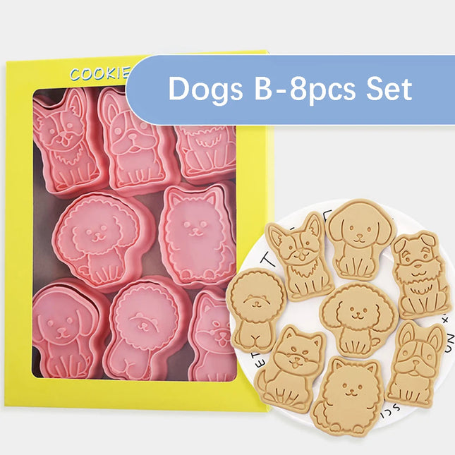 Cartoon 3D Animal 8Pcs Cookie Cutter.