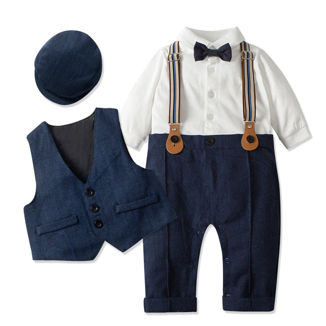 Baby Boy 2024 British Blue Khaki Formal Gentleman Set