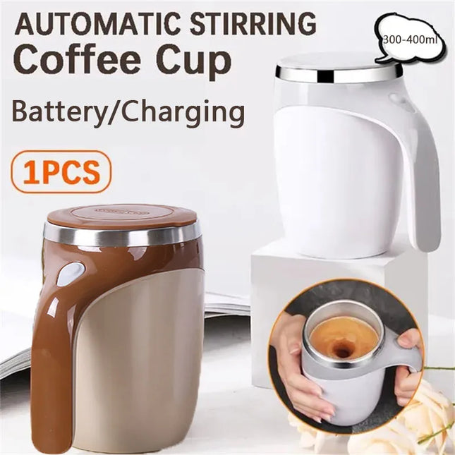 Battery-Rechargeable Automatic Stirring Coffee Mug