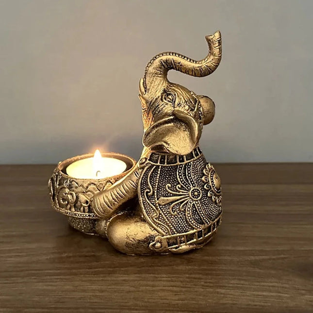 Animal Elephant Trunk Up Tealight Candle Holder