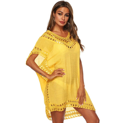 Women 2024 Beach Cover Up Solid Swimsuit