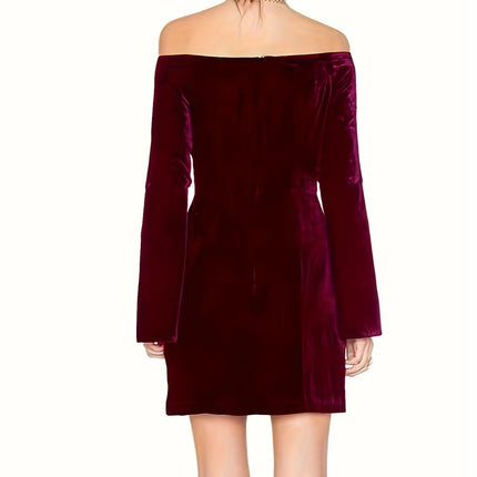 Women Plus Velvet Mini Dress