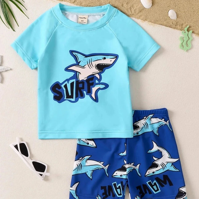 Baby Boy 2pc Blue Shark Animal Swimwear Set