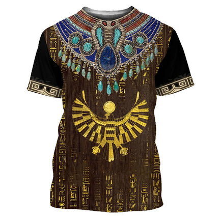 Men Gold Ancient Egyptian 3D Horus Costume Shirts