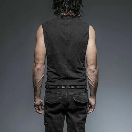 Men Leather Renaissance Medieval Pirate Vest