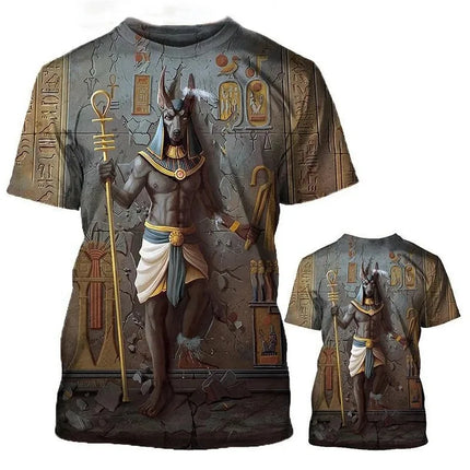 Men 3D Egyptian Pharaoh Casual Tees