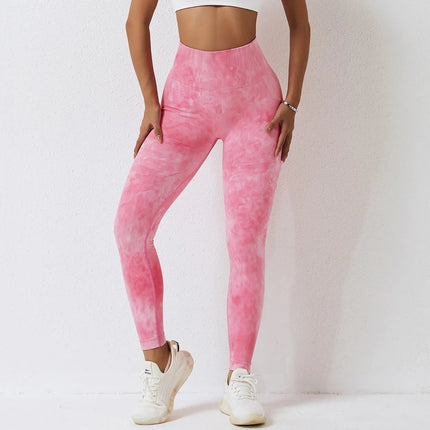 Women Seamless Quick Drying Pink Fitness Leggings