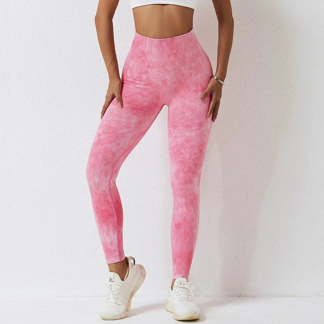 Women Seamless Quick Drying Pink Fitness Leggings