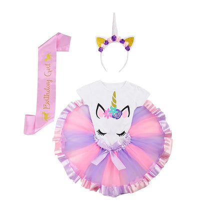 Baby Girl Rainbow Unicorn Tutu Dress Sets