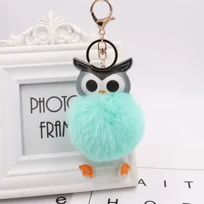 Cute Pompom Owl Keychain Key Ring Accessories