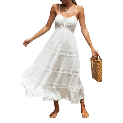 Women Retro Summer Trendy Boho White Dress