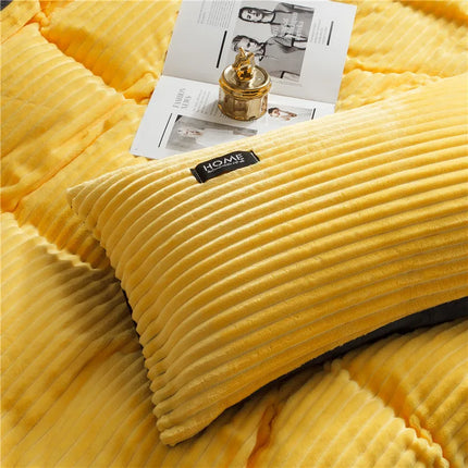 Home Solid Velvet Duvet Cover Bedding Set