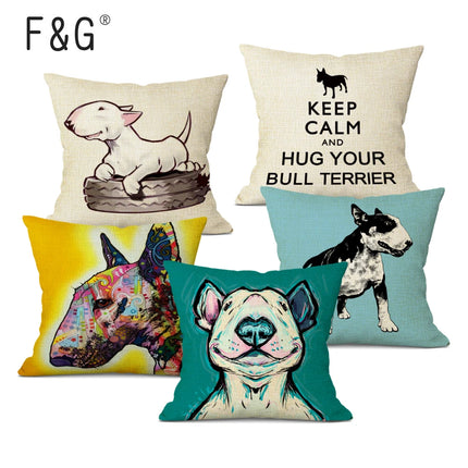 Bull Terrier 45x45cm Sofa Pillow Cover