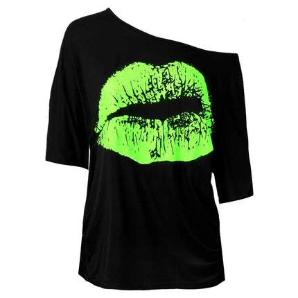 Women Casual Summer Lips 3D Gothic Shirts