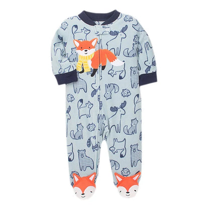 Baby Boy Fall Fleece Animal Rompers