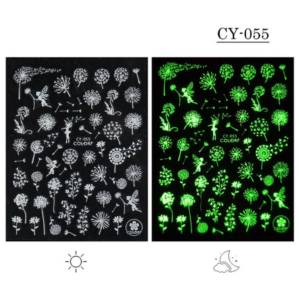 3D Butterfly Star Luminous Nail Stickers