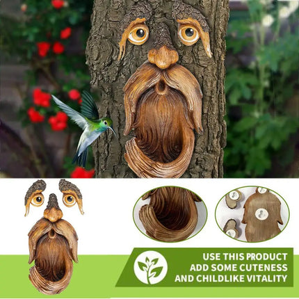 Unique Tree Face Bird Feeder Garden Decor