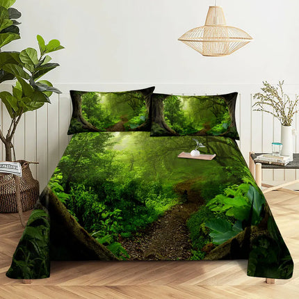 Home Scenic Forest 3D Microfiber Queen King Bedroom Set