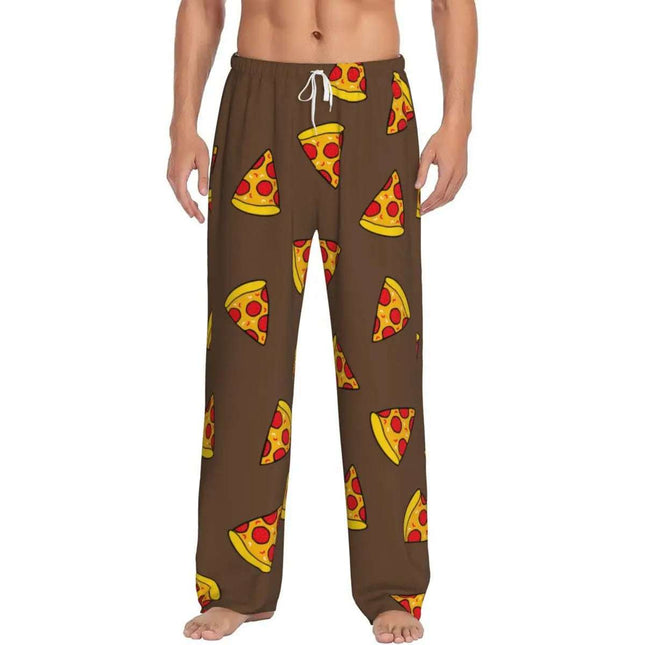 Men Funny Pizza Casual Pajama Pants.