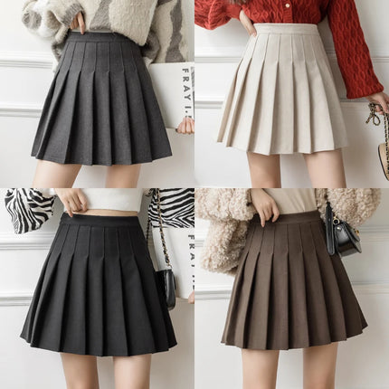 Women High Waist Solid A-Line Skirts