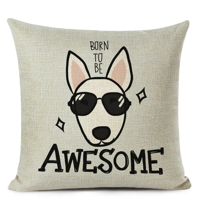 Bull Terrier 45x45cm Sofa Pillow Cover