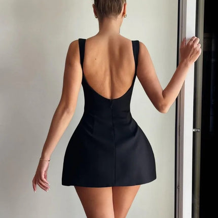 Women 2024 Backless Slim Summer Mini Dress