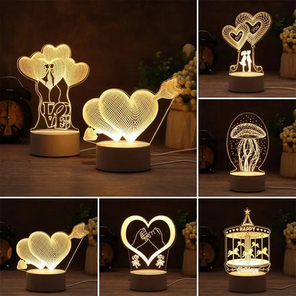 3D Acrylic Cat Animal LED Night Light