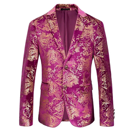 Men Business Casual Floral Party Blazer