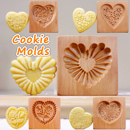 Wood Heart 3D DIY Embossed Cookie Cutter