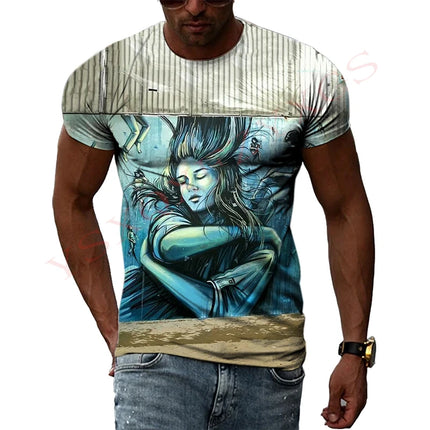 Men 3D Summer Street Art Graffiti Tees