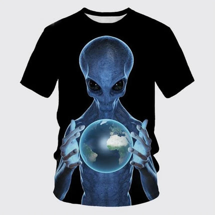 Men Funny Alien 3D Short Tees