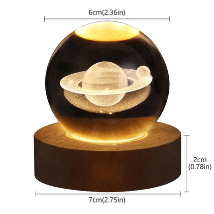 3D Crystal RGB Planetary Galaxy Night Light