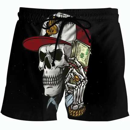 Men Funny Skull 3D Boardshorts