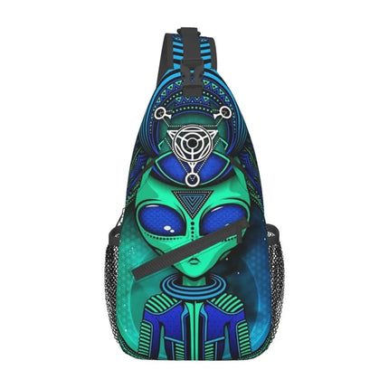 Men Crossbody Cool Alien Triangle Lotus Backpack