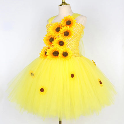 Girl Yellow Sunflower Party Costumes