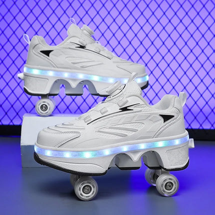 Girl USB Charging LED Rainbow Skate Shoes