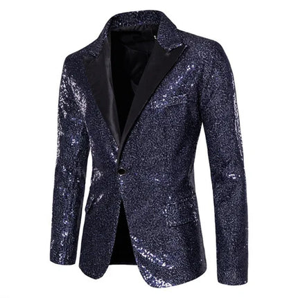 Men Plaid Sequin 3D Party Blazer