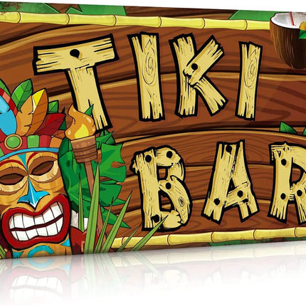 Retro Vintage Tiki Bar Outdoor Wall Sign Decor