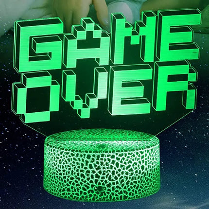 Game Over LED Night Light 3D Illusion Lamp