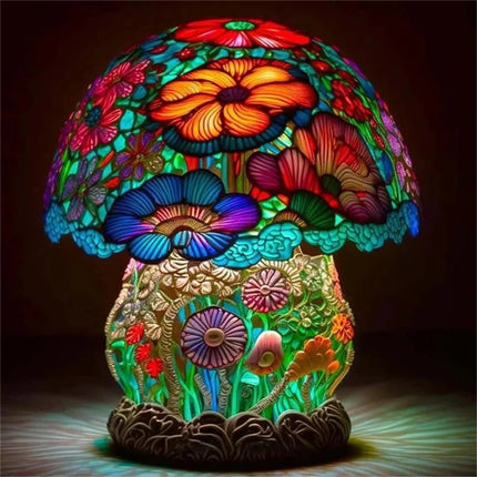 Vintage Bohemian Mushroom Resin LED Desk Lamp
