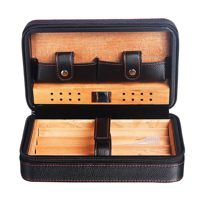 Portable Cedar Wood Cigar Humidor Box