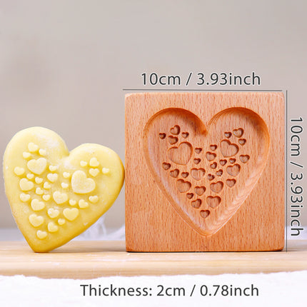 Wood Heart 3D DIY Embossed Cookie Cutter